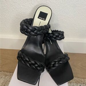 Dolce Vita Black Braided Strap Heeled Sandals